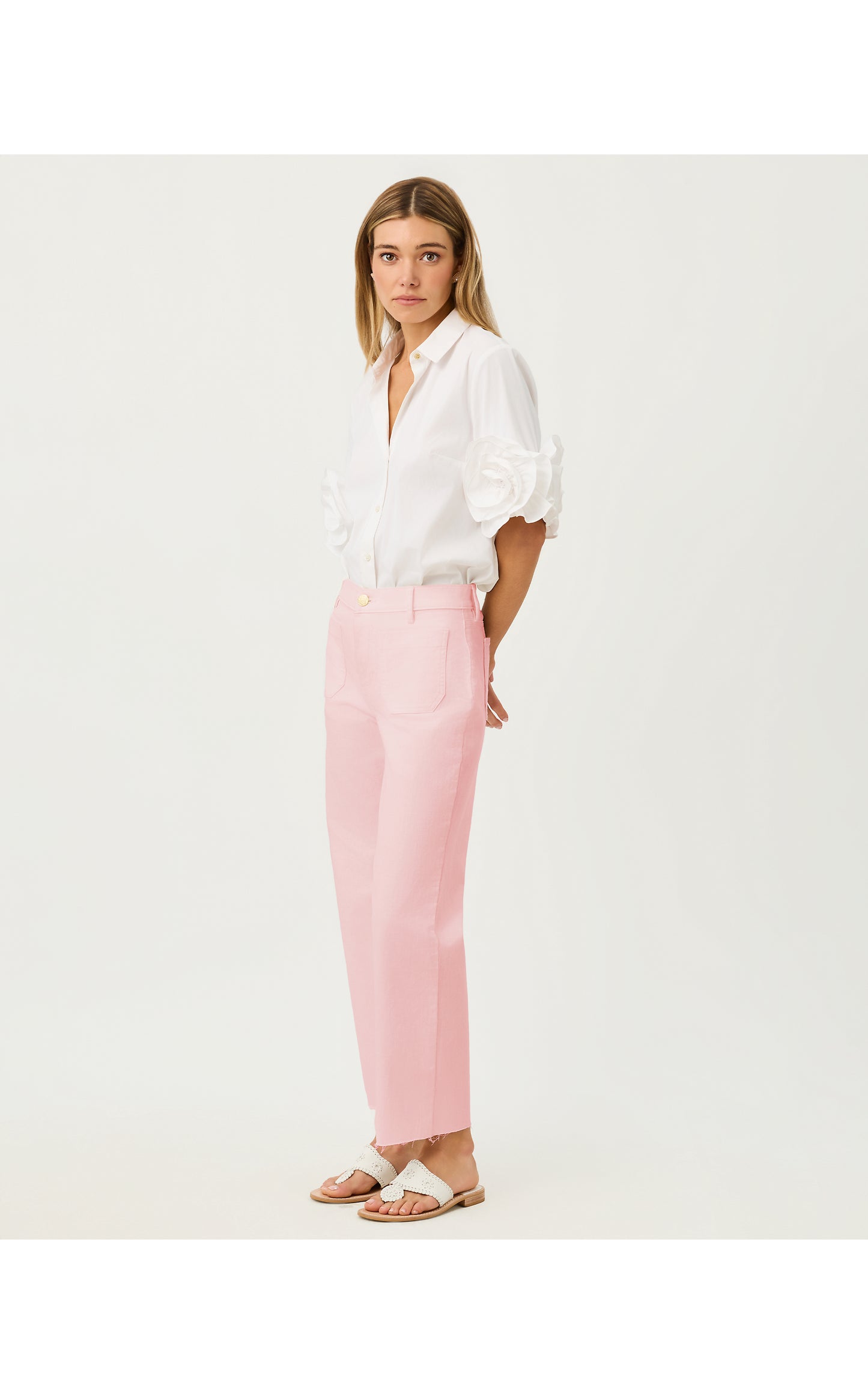 Harleen High Rise Crop Jean Pink Muse