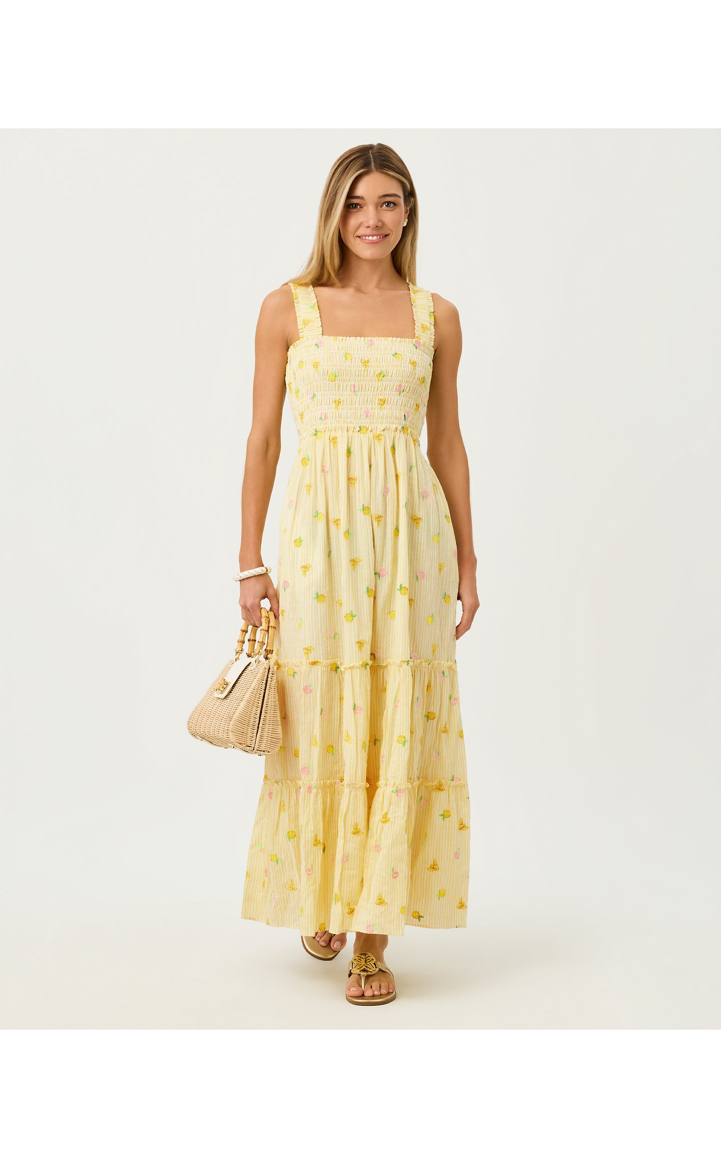 Hadly Smocked Maxi Dress Estelle Yellow