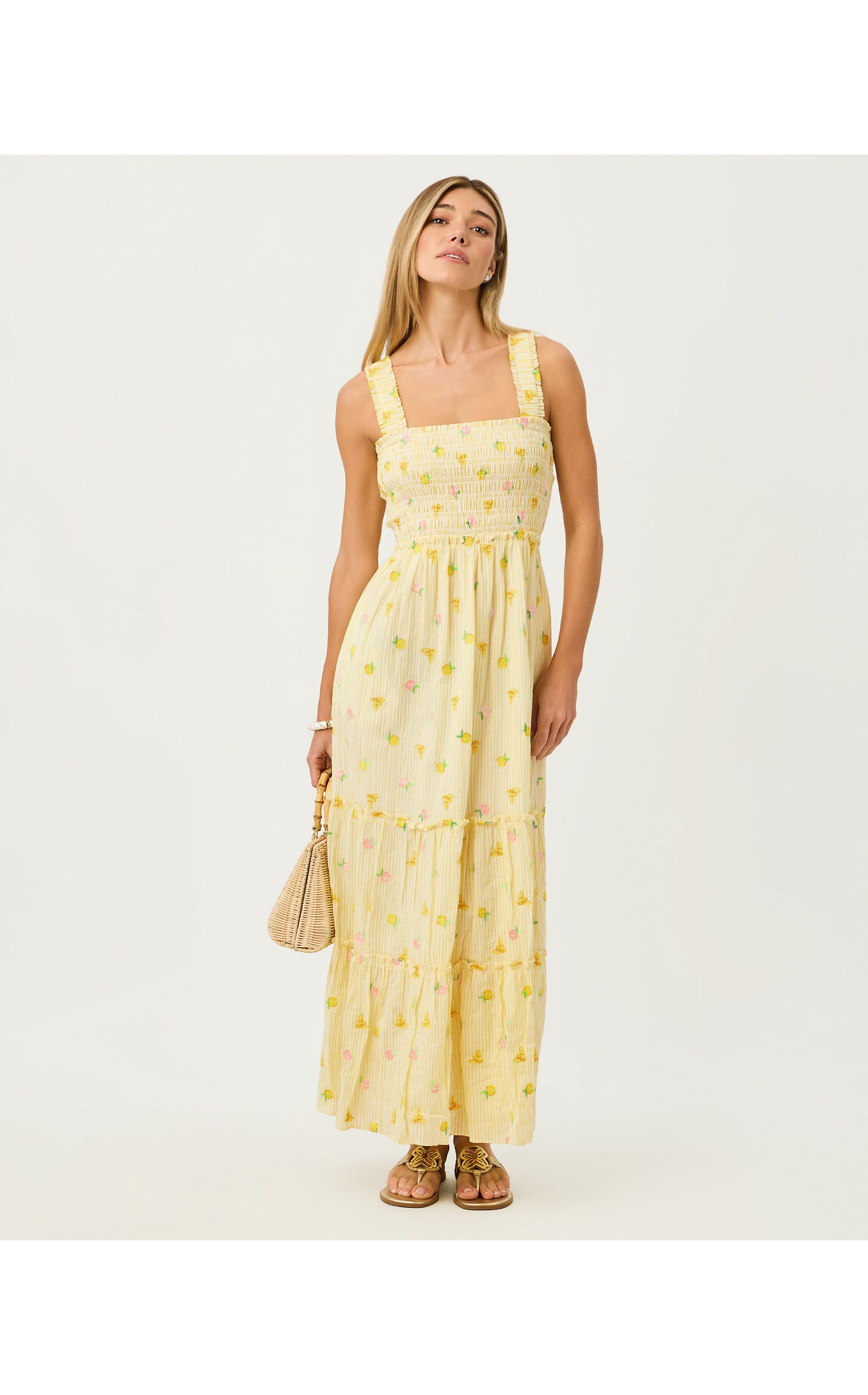Hadly Smocked Maxi Dress Estelle Yellow