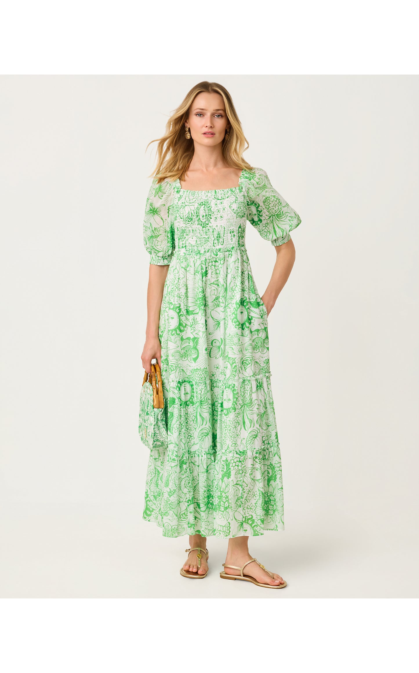 Hadly Short Sleeve Smocked Dress Fleur De Lilly
