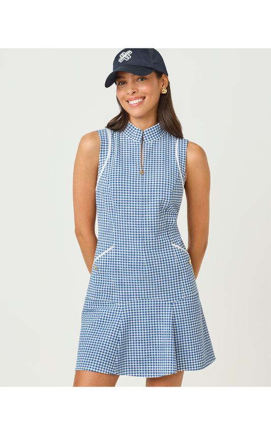 Kathy Flounce Dress UPF 50+ Starlight Navy Mini Gingham