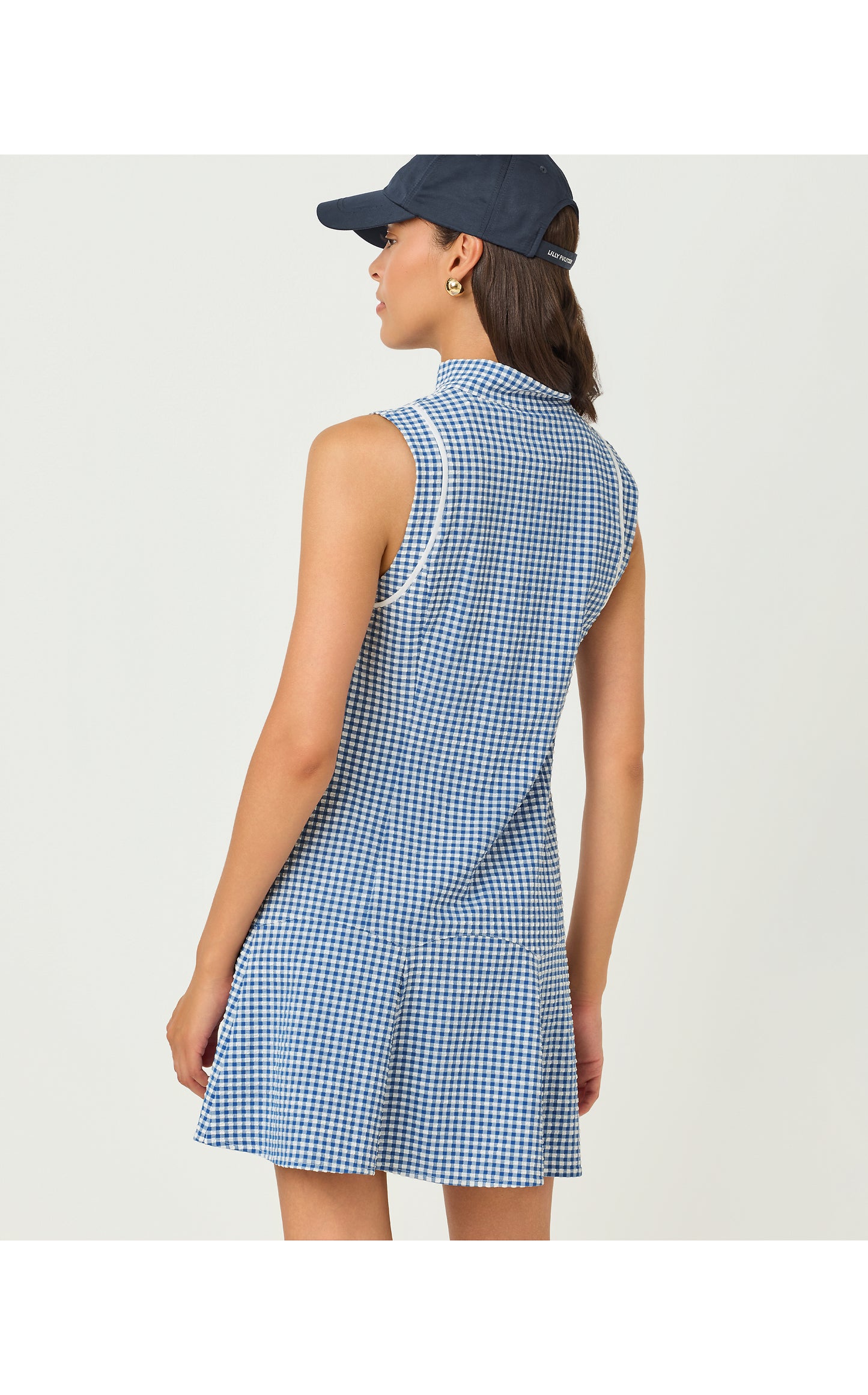 Kathy Flounce Dress UPF 50+ Starlight Navy Mini Gingham