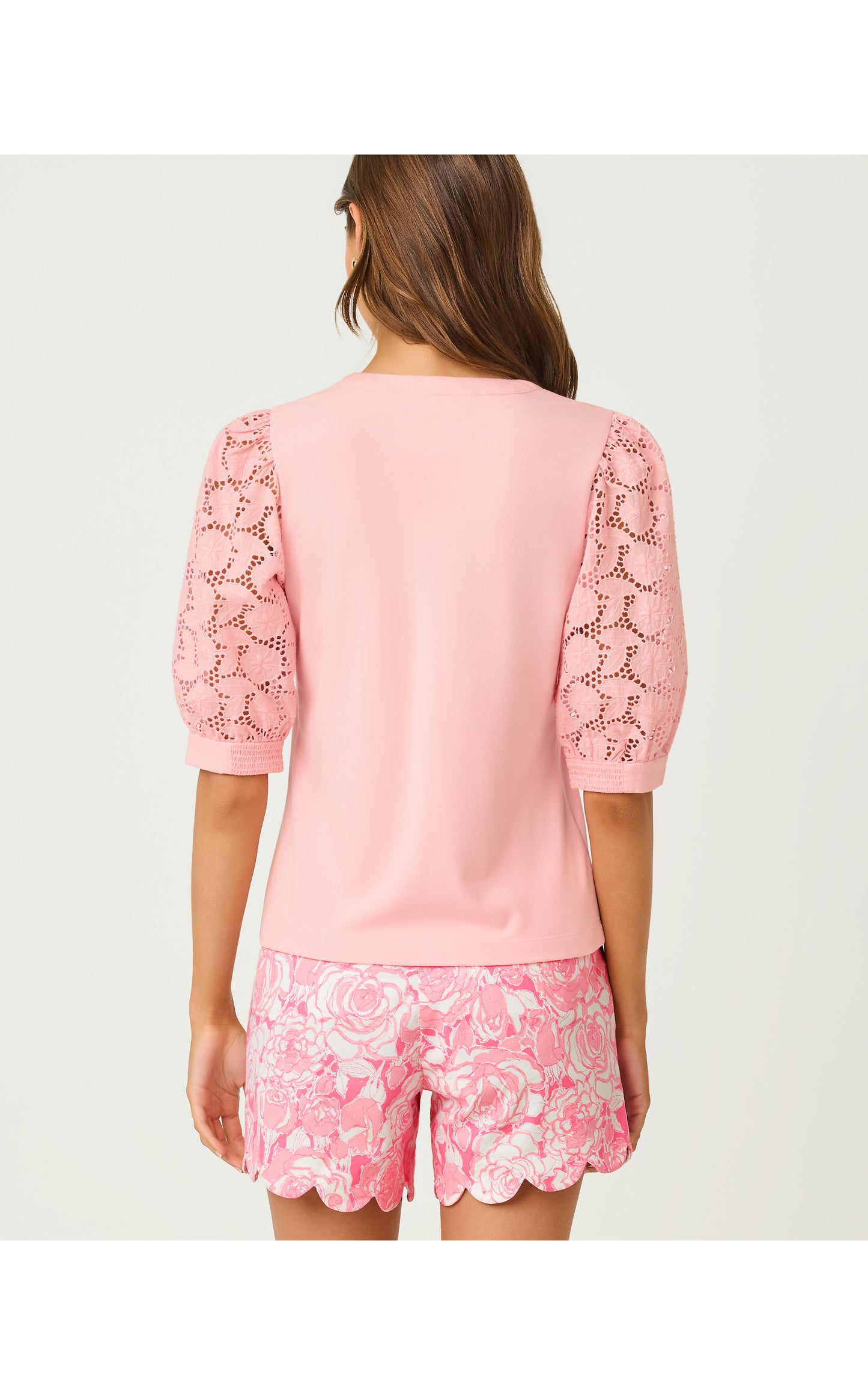 Ronson Eyelet Knit Top Pink Muse