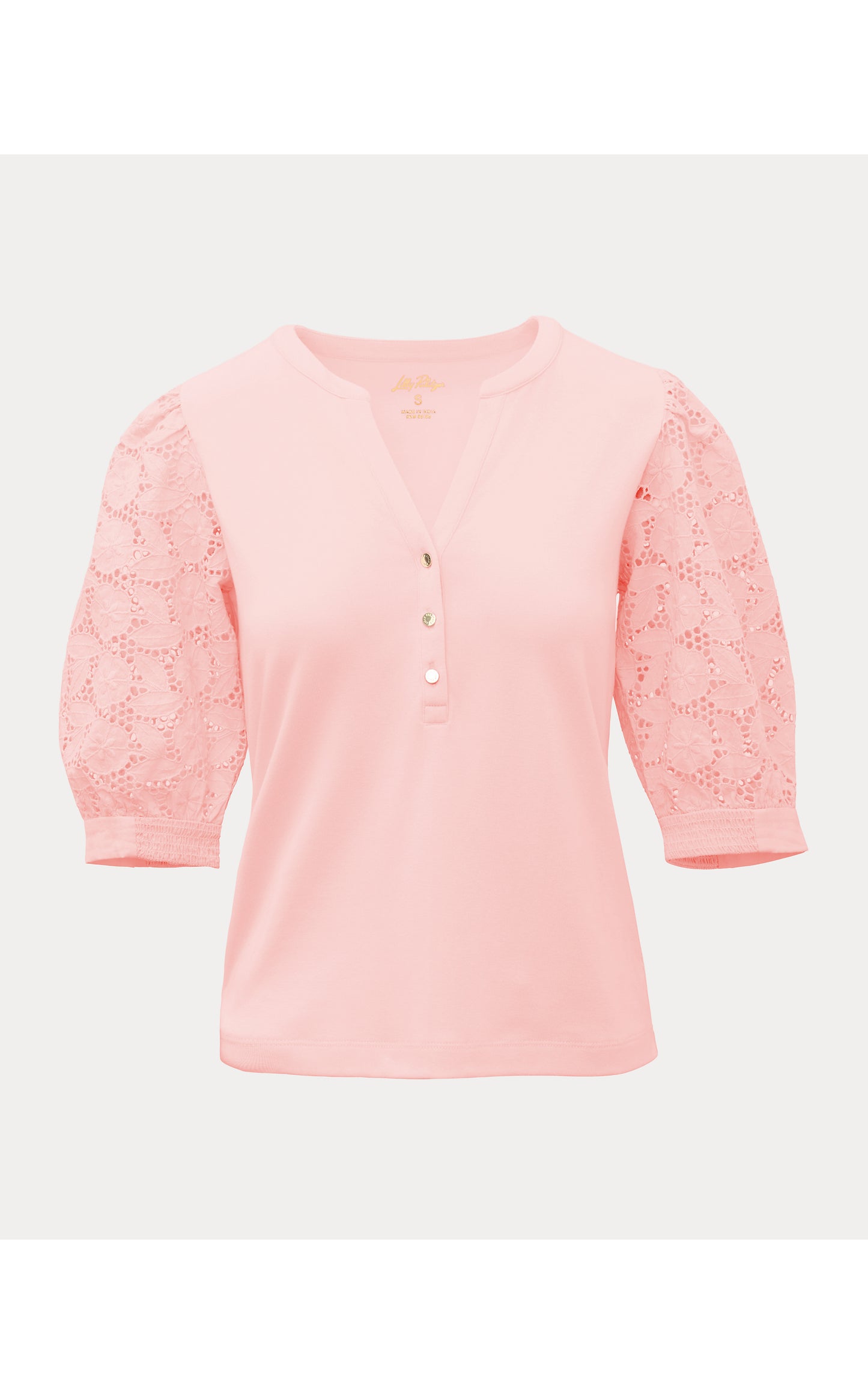 Ronson Eyelet Knit Top Pink Muse