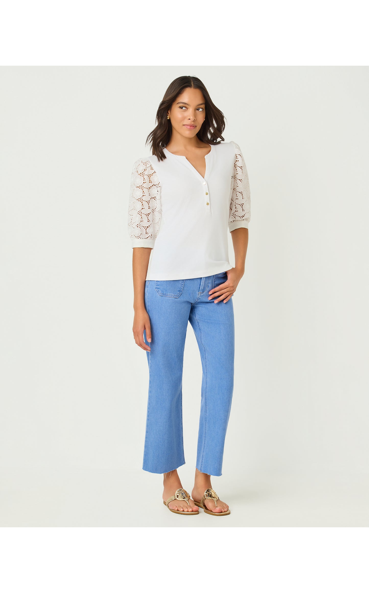 Harleen High Rise Crop Jean Rosanna Wash