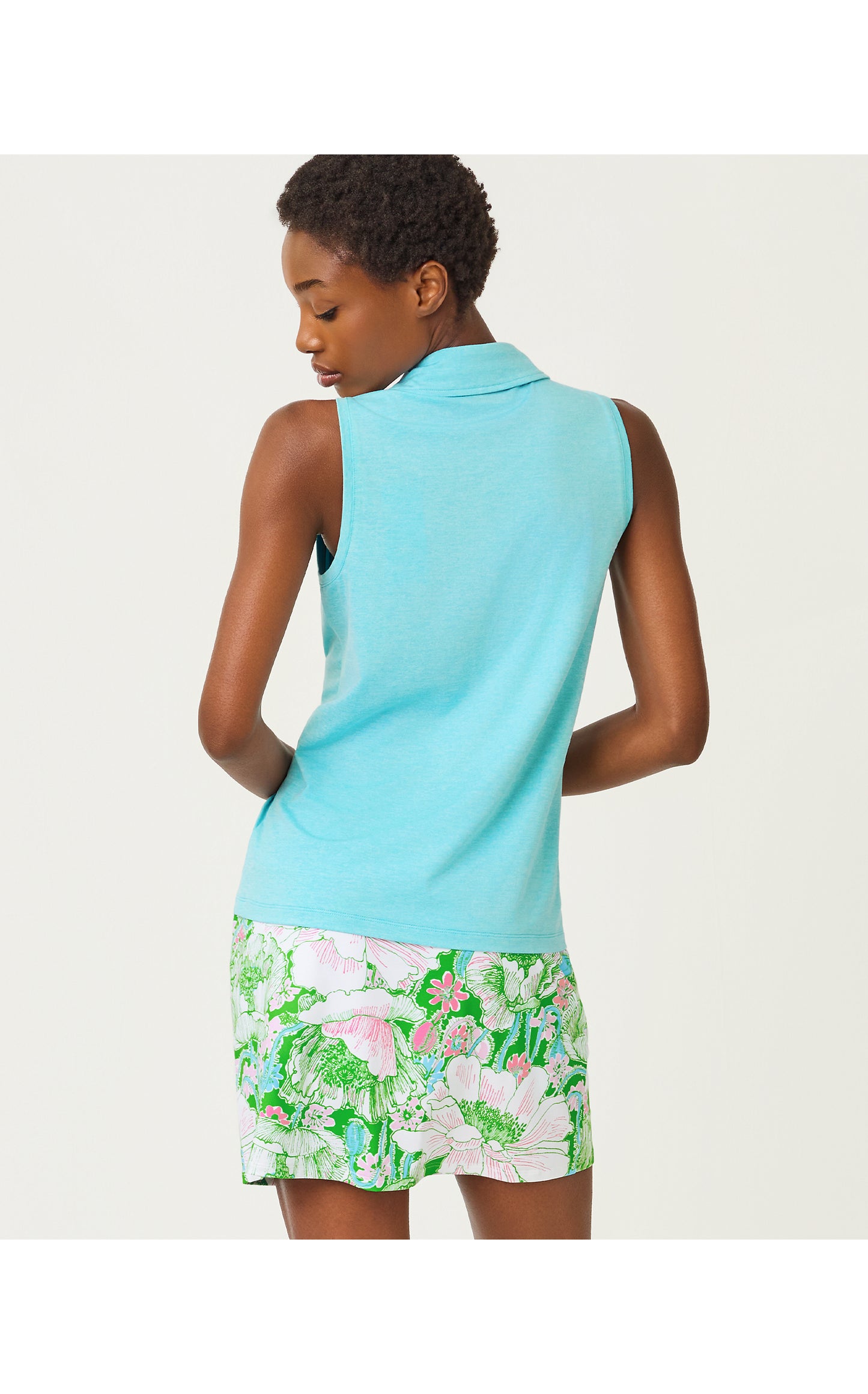 Dune Sleeveless Polo UPF 50+ Heathered Capri Blue