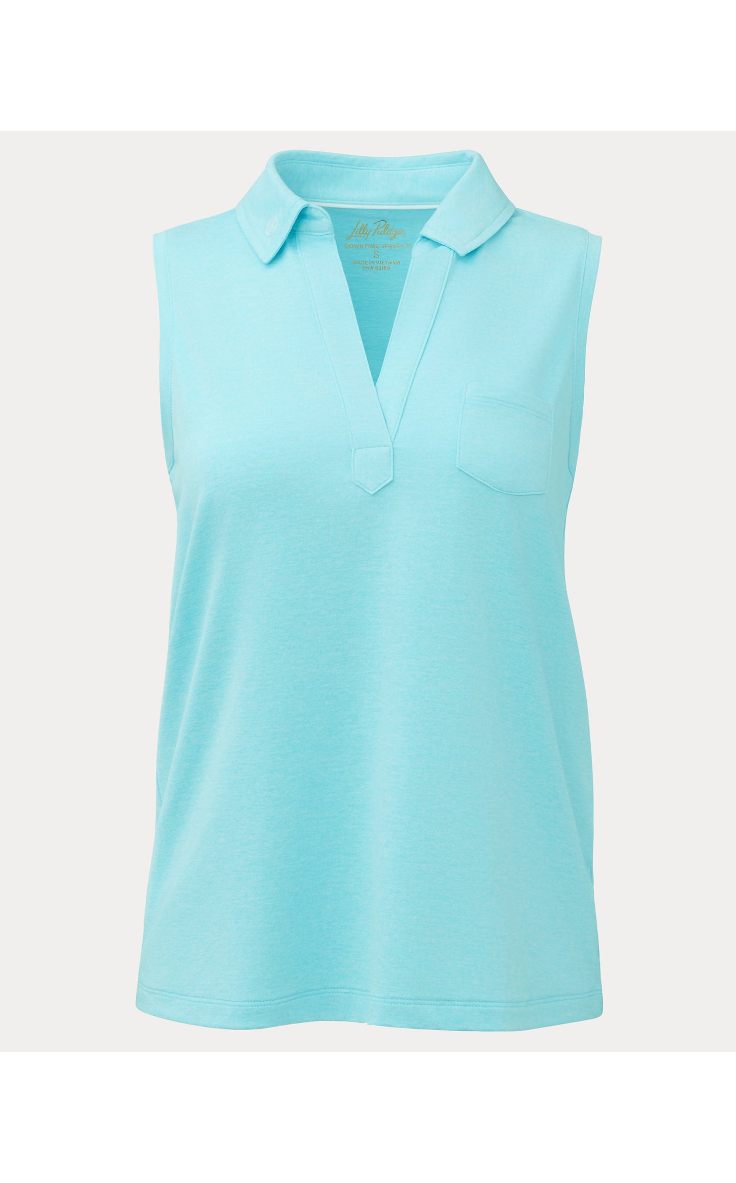 Dune Sleeveless Polo UPF 50+ Heathered Capri Blue