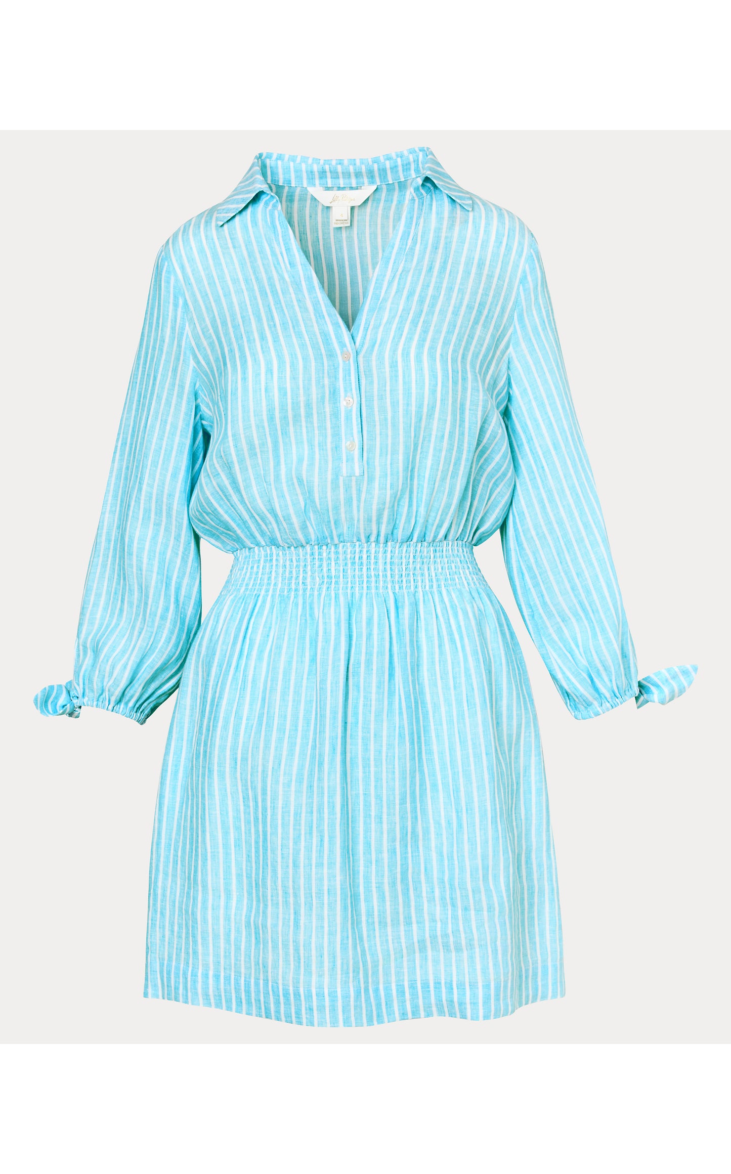 Abralynn Linen Shirtdress Capri Blue St. Tropez Stripe