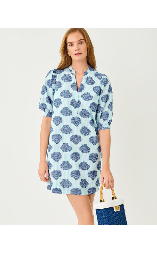 Mialeigh Elbow Sleeve Dress Day Dream Blue Seashell