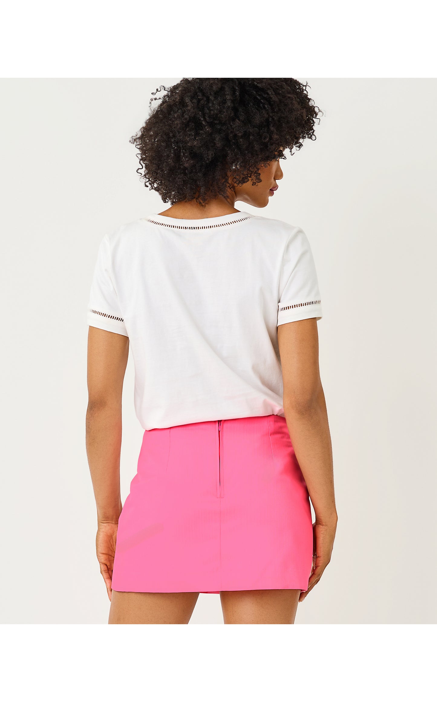 Clairmont Ladder Lace Knit Top Resort White