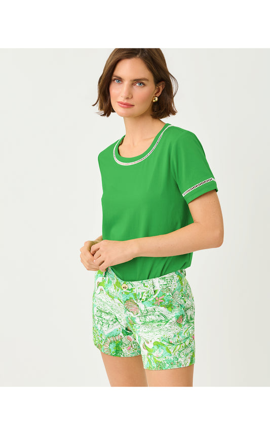 Clairmont Ladder Lace Knit Top Terrace Green