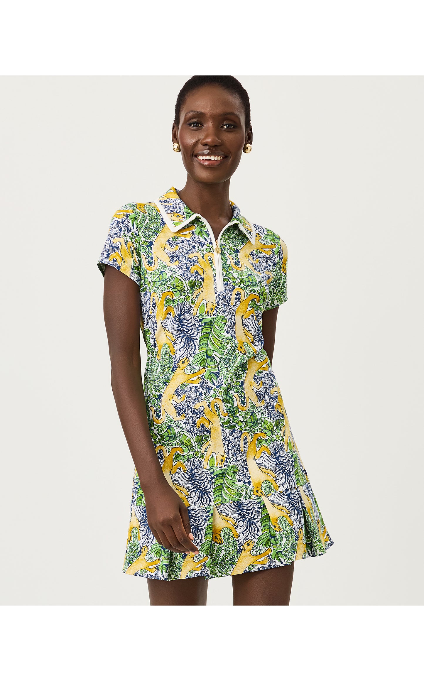 Cayo Costa Pleated Dress UPF 50+ Lil Palm Prowl