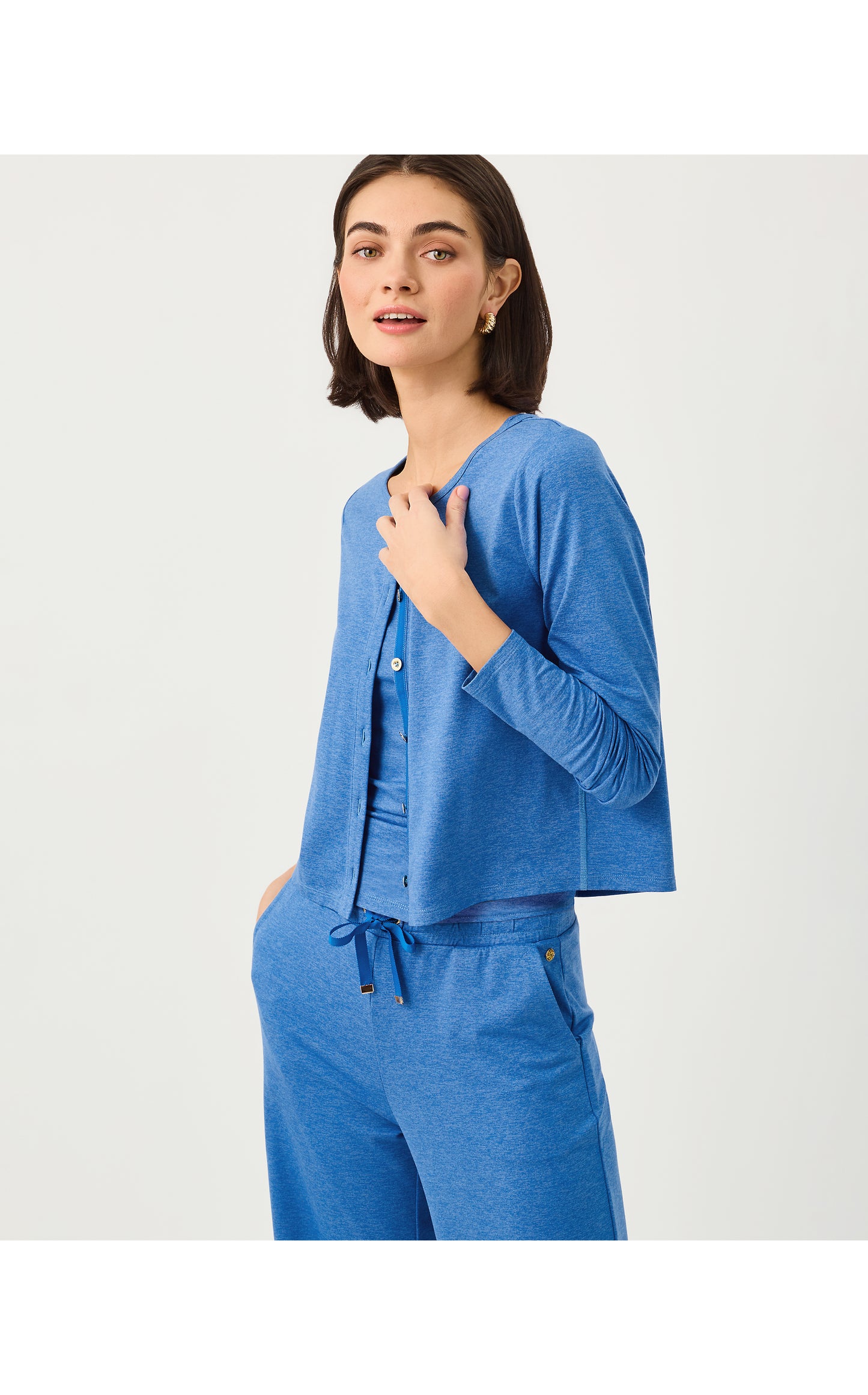 Kai Cardigan UPF 50+ Heathered Merriweather Blue