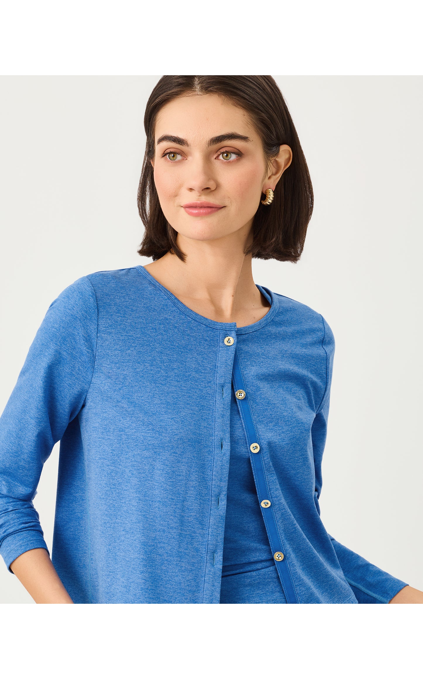Kai Cardigan UPF 50+ Heathered Merriweather Blue