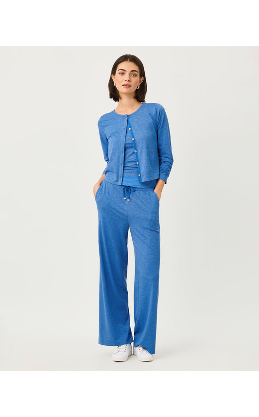 Callie Wide Leg Pant UPF 50+ Heathered Merriweather Blue