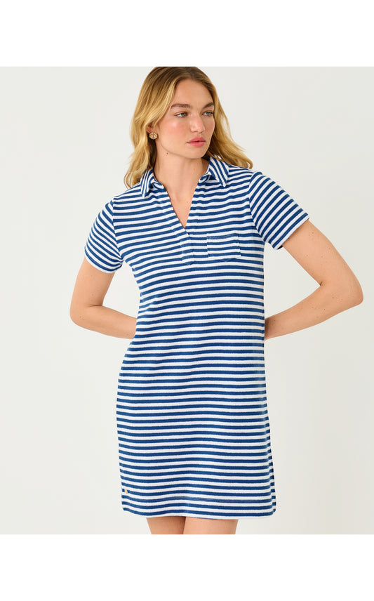 Dune Short Sleeve Dress Starlight Navy St. Tropez Stripe