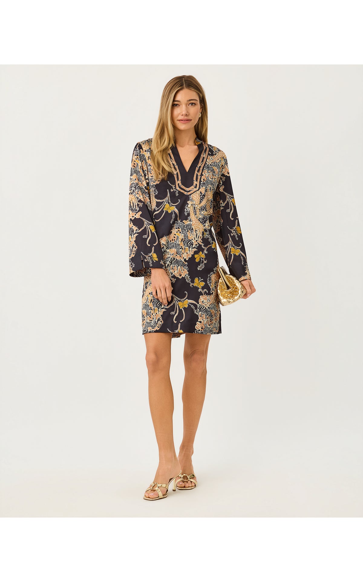 Irella Caftan Dress Striped Safari Engineered