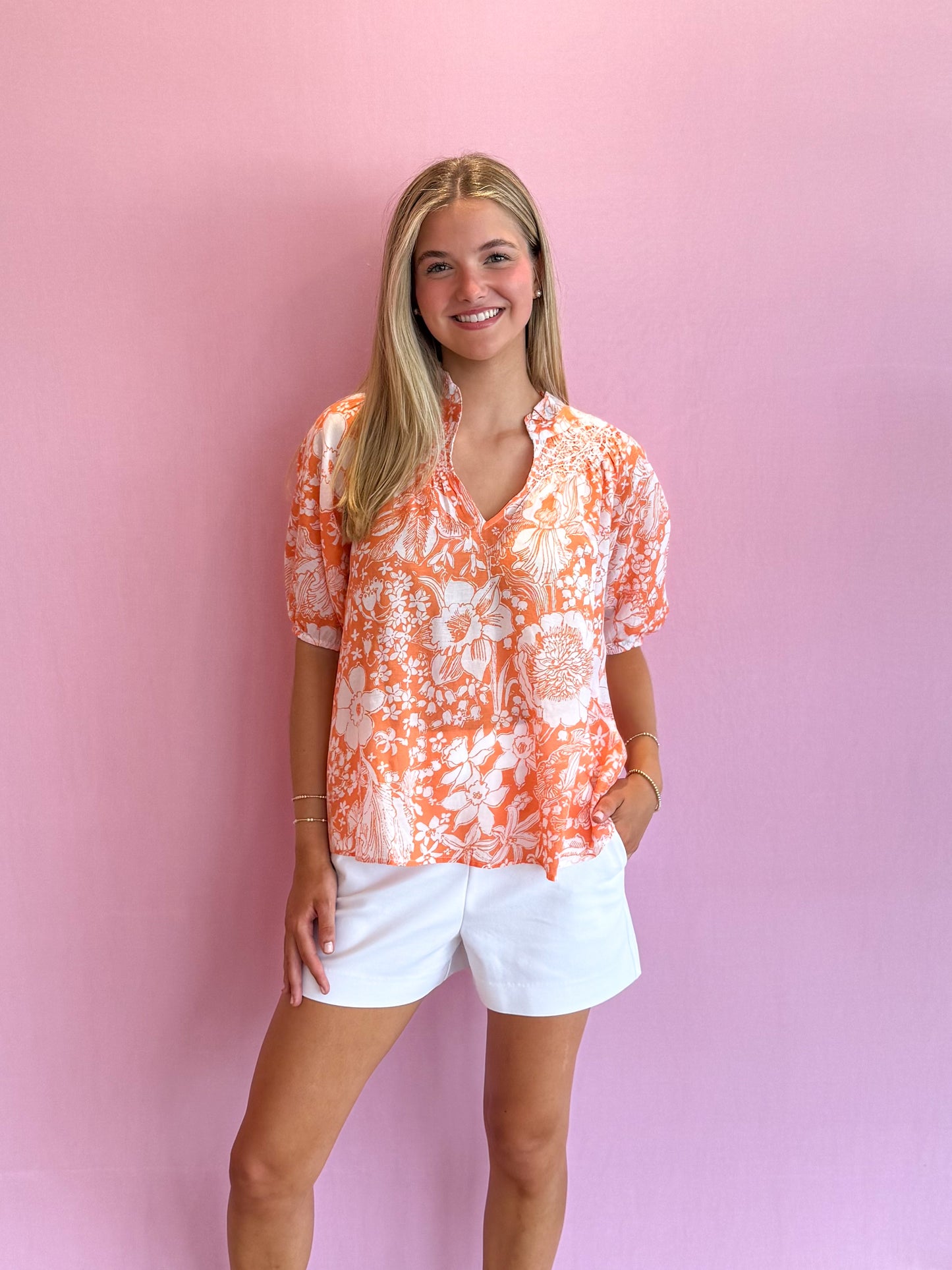 Lourdes Short Sleeve Top Budding Romance
