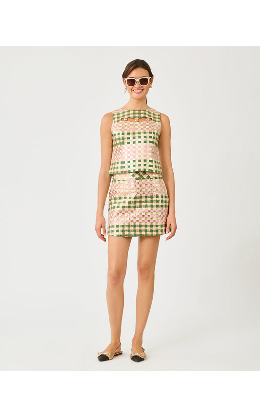 Paloma Sleeveless Top Golden Gingham