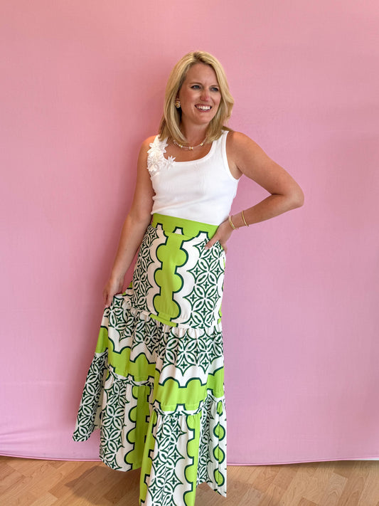 Teresa Skirt Green Tile