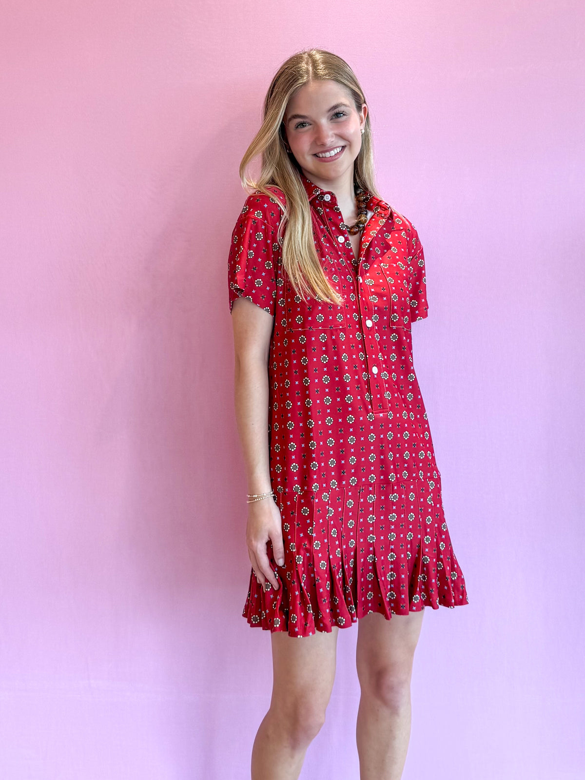 Aspen Dress Cherry Scarf Dot