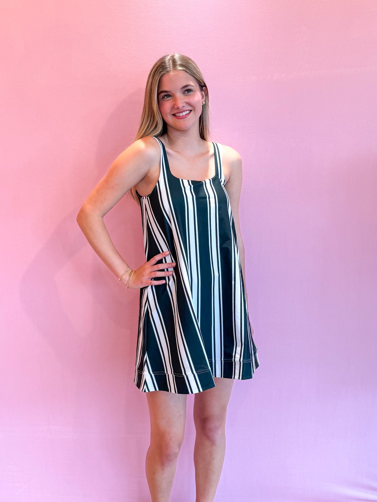 Helen Dress Juniper Stripe