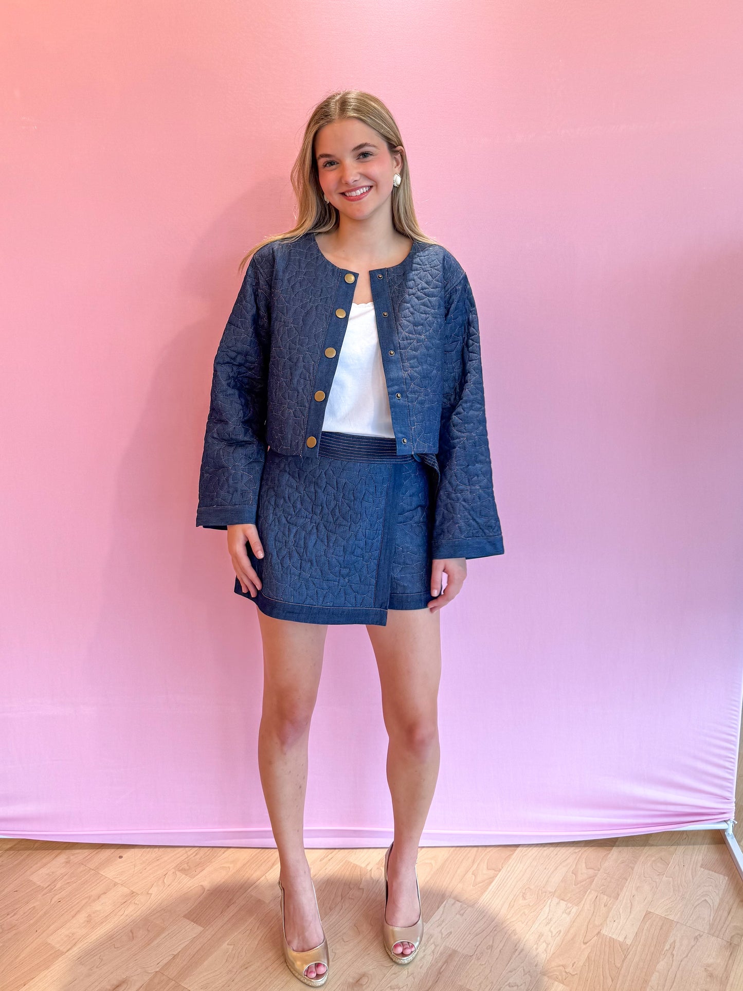 Vera Skort Quilted Denim