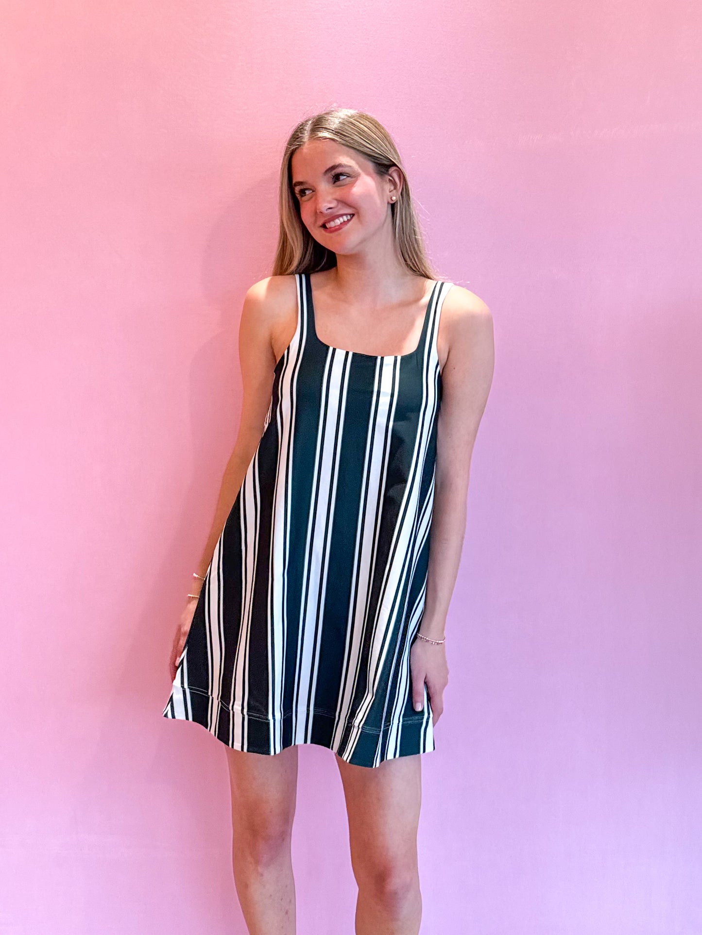 Helen Dress Juniper Stripe