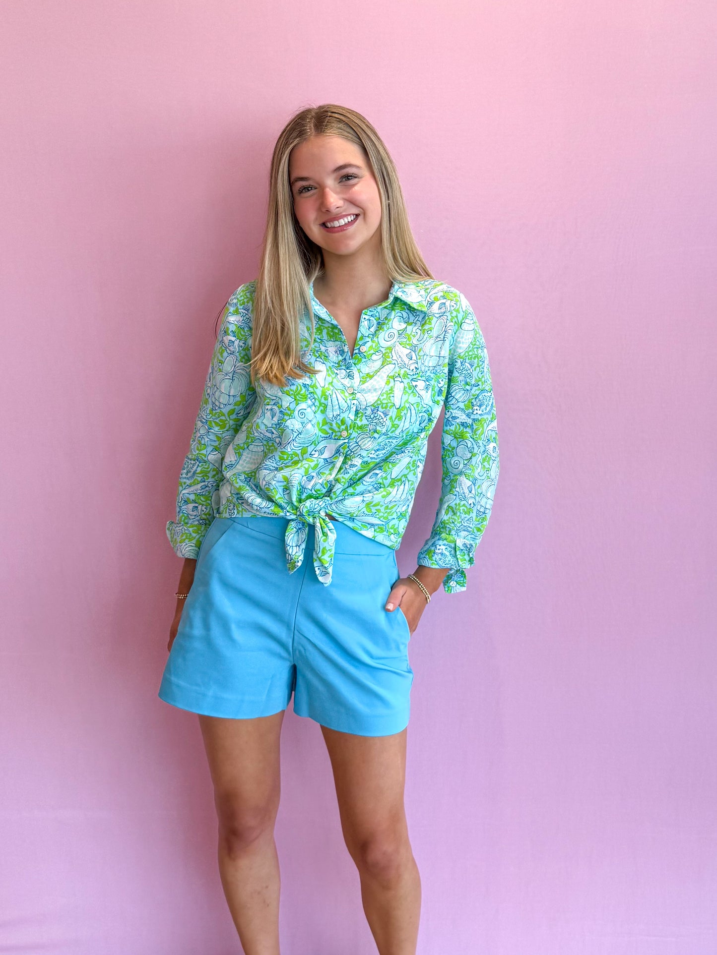Sarissa Stretch Short Turquoise Tide