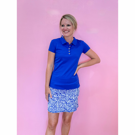 Frida Scallop Polo UPF 50+ Martinique Blue