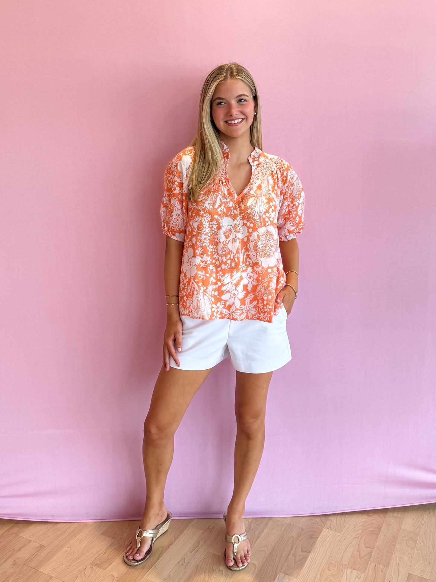 Lourdes Short Sleeve Top Budding Romance