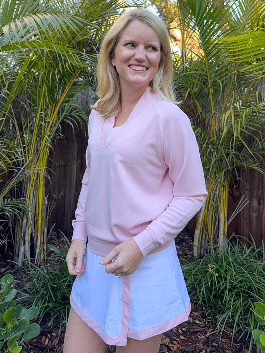 Birdie Skort White and Ballerina Pink