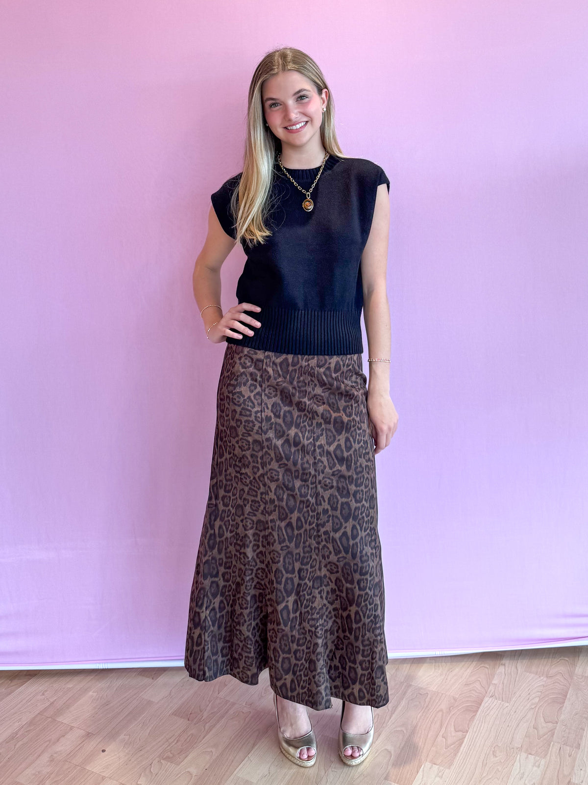 Carmela Long Animal Print Skirt