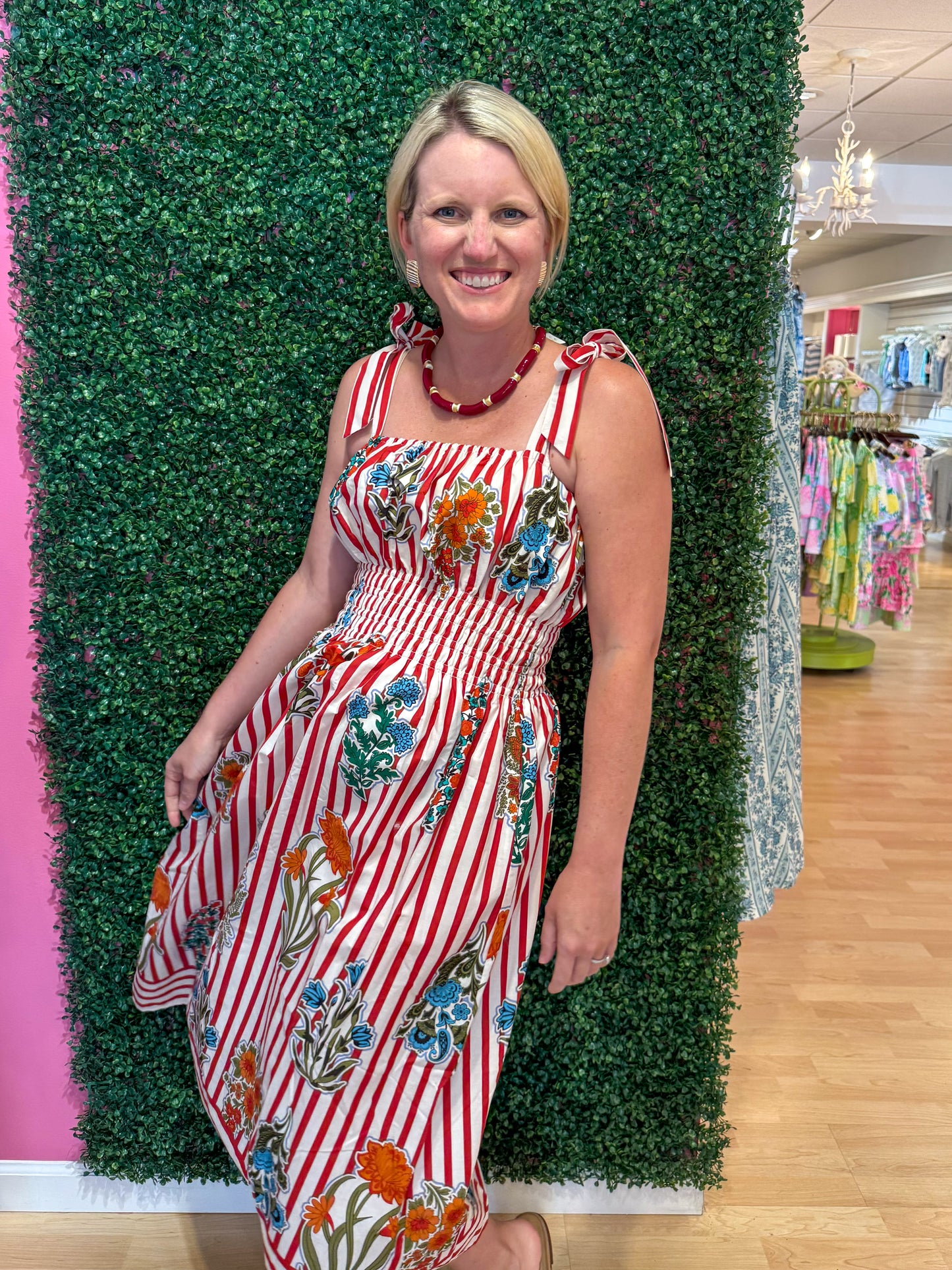 Daphne Floral Stripe Dress