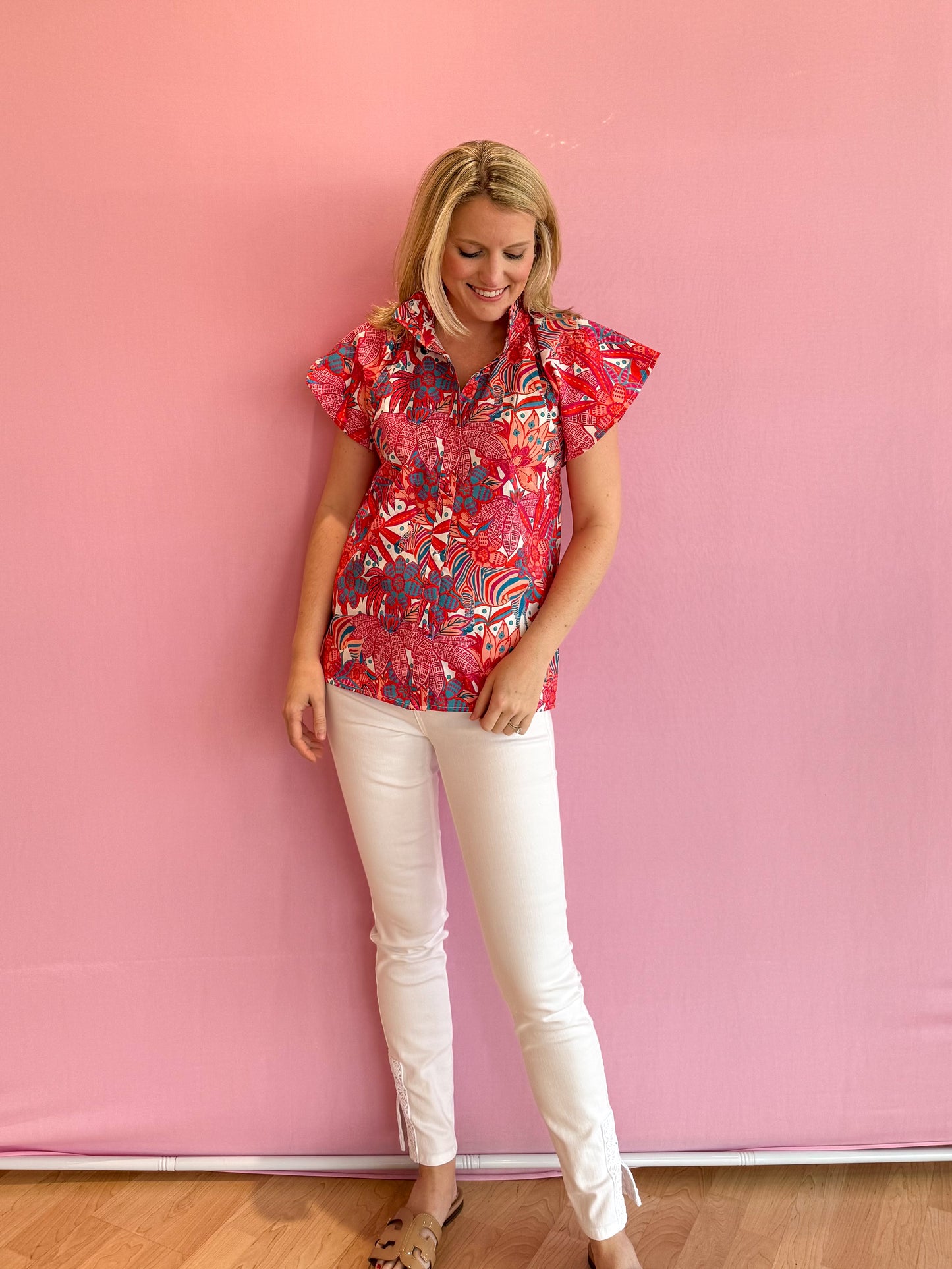 Adelyn Blouse Tropical Trapeze