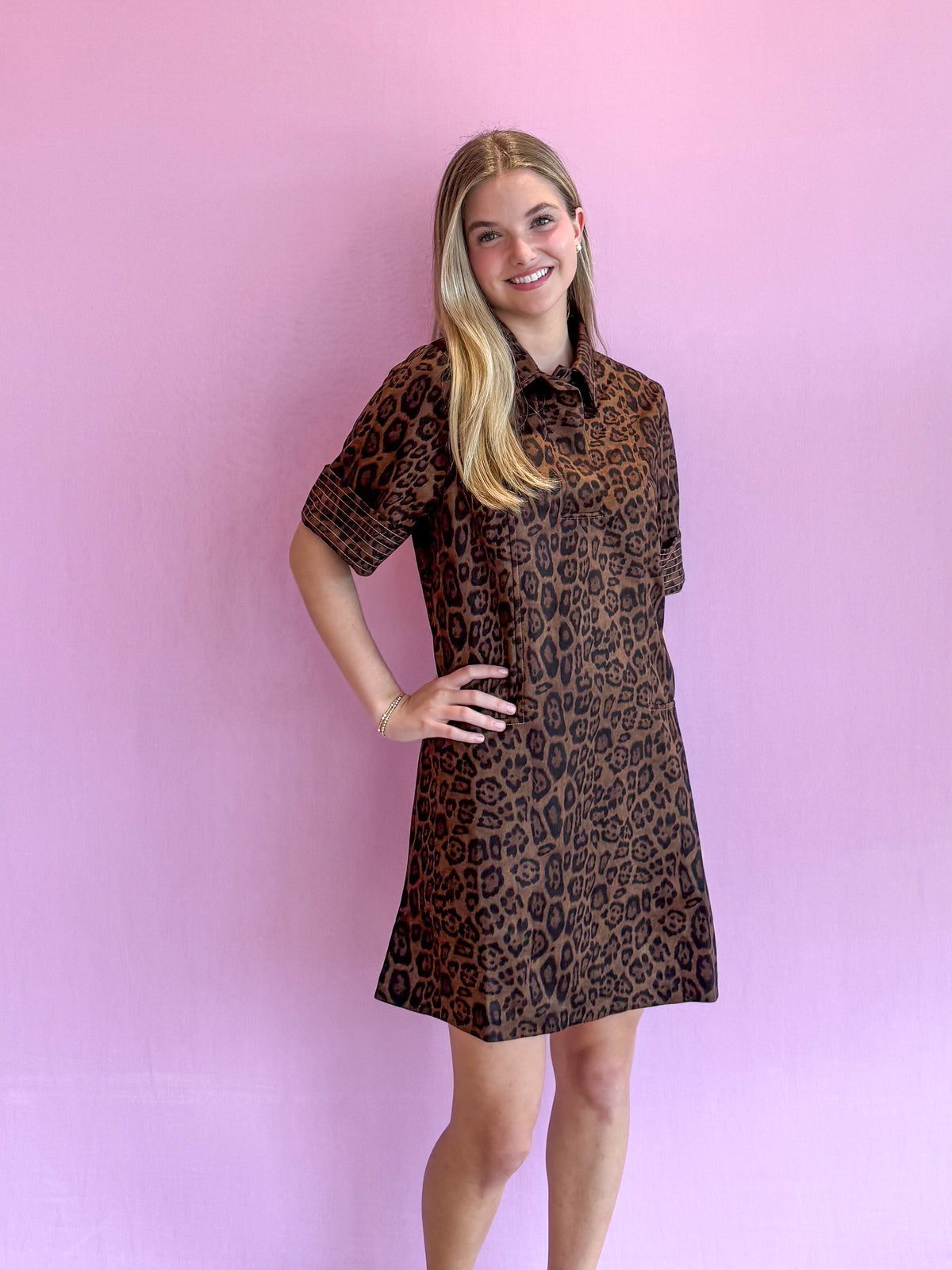 Landon Suede Leopard Dress