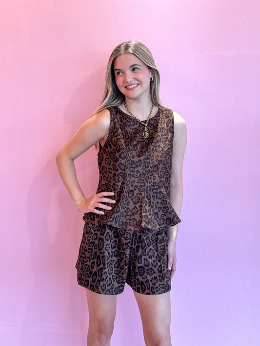 Carmela Sleeveless Leopard Top