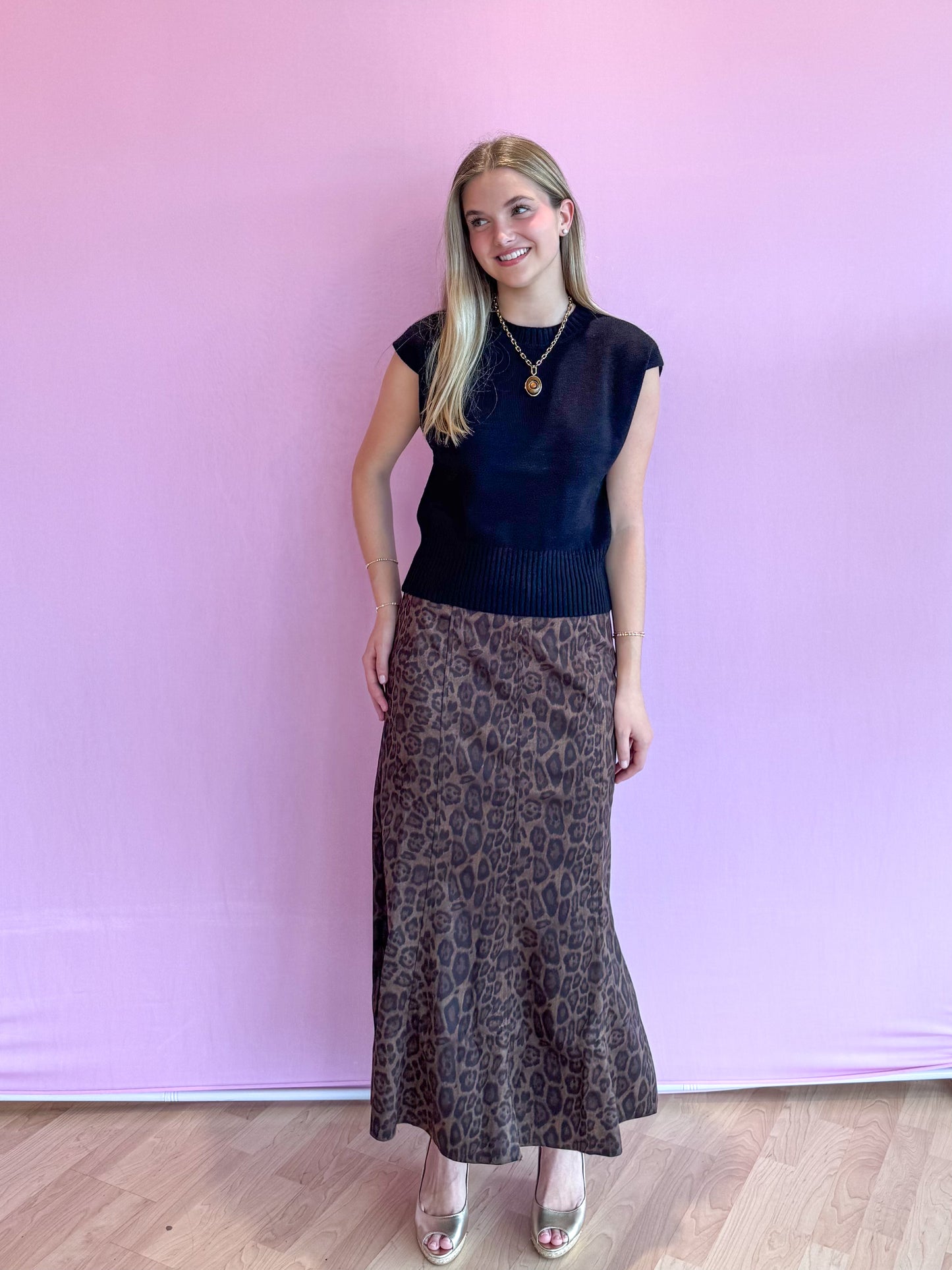 Carmela Long Animal Print Skirt