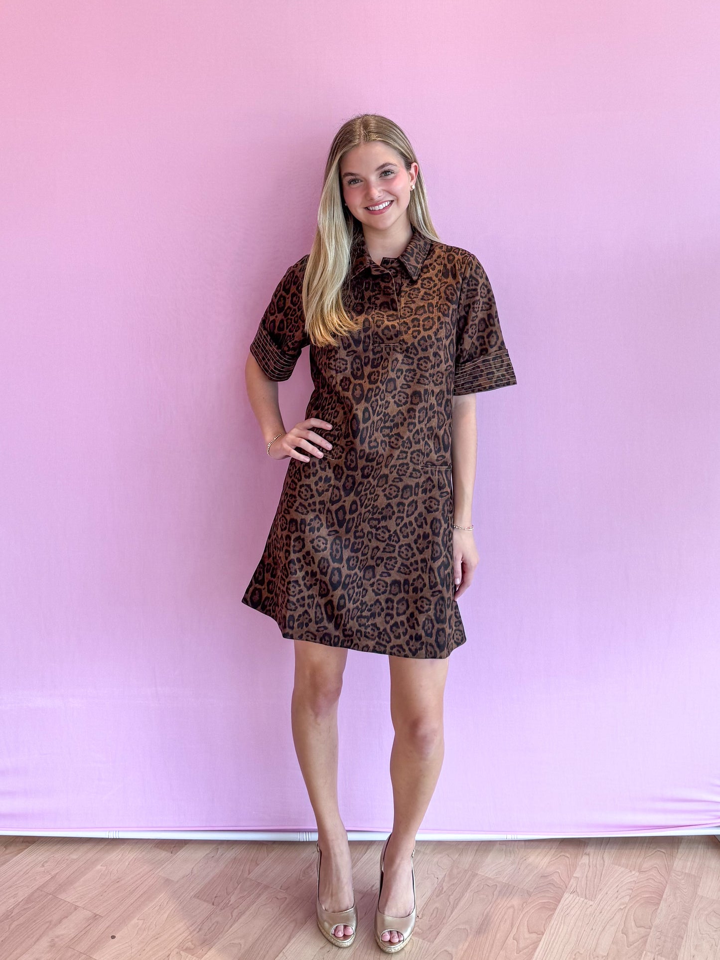 Landon Suede Leopard Dress