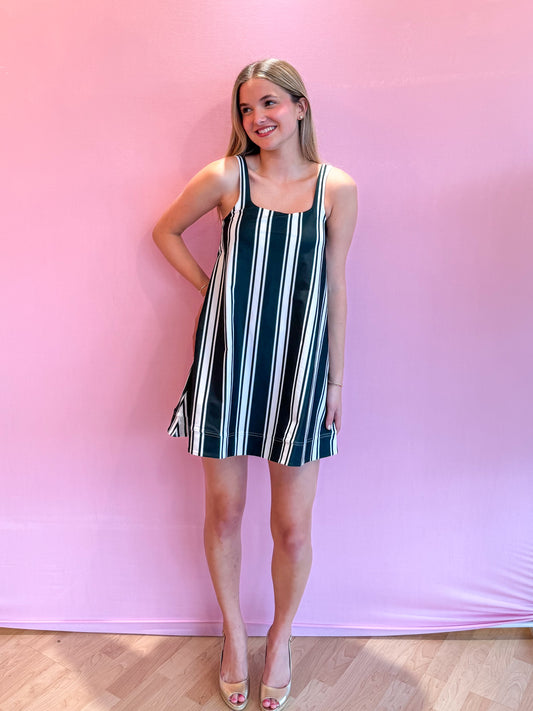 Helen Dress Juniper Stripe