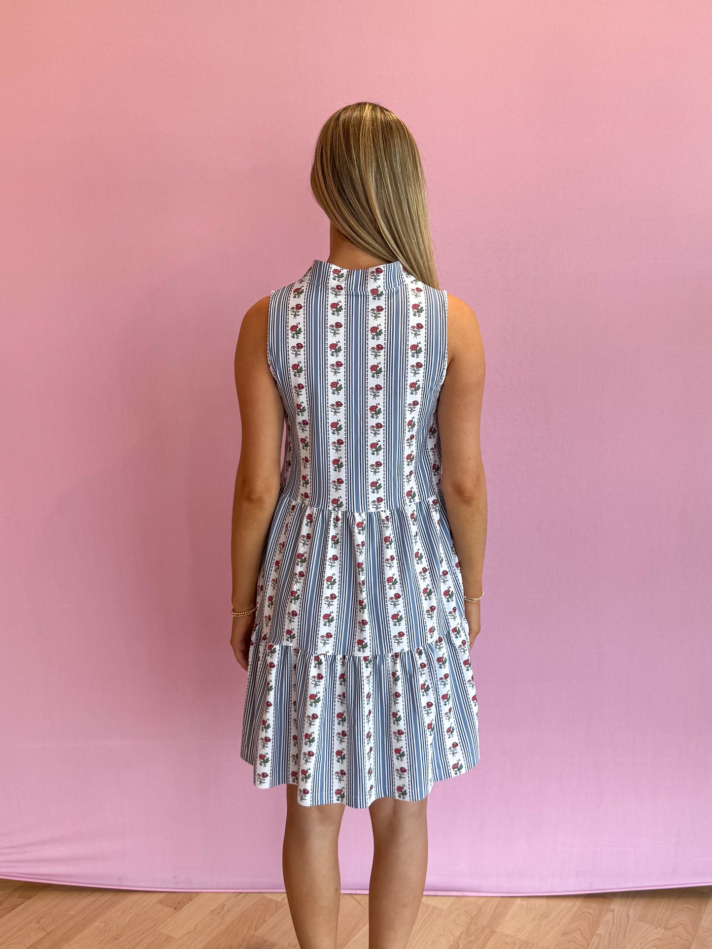 Tatum Dress Field Flower Stripe
