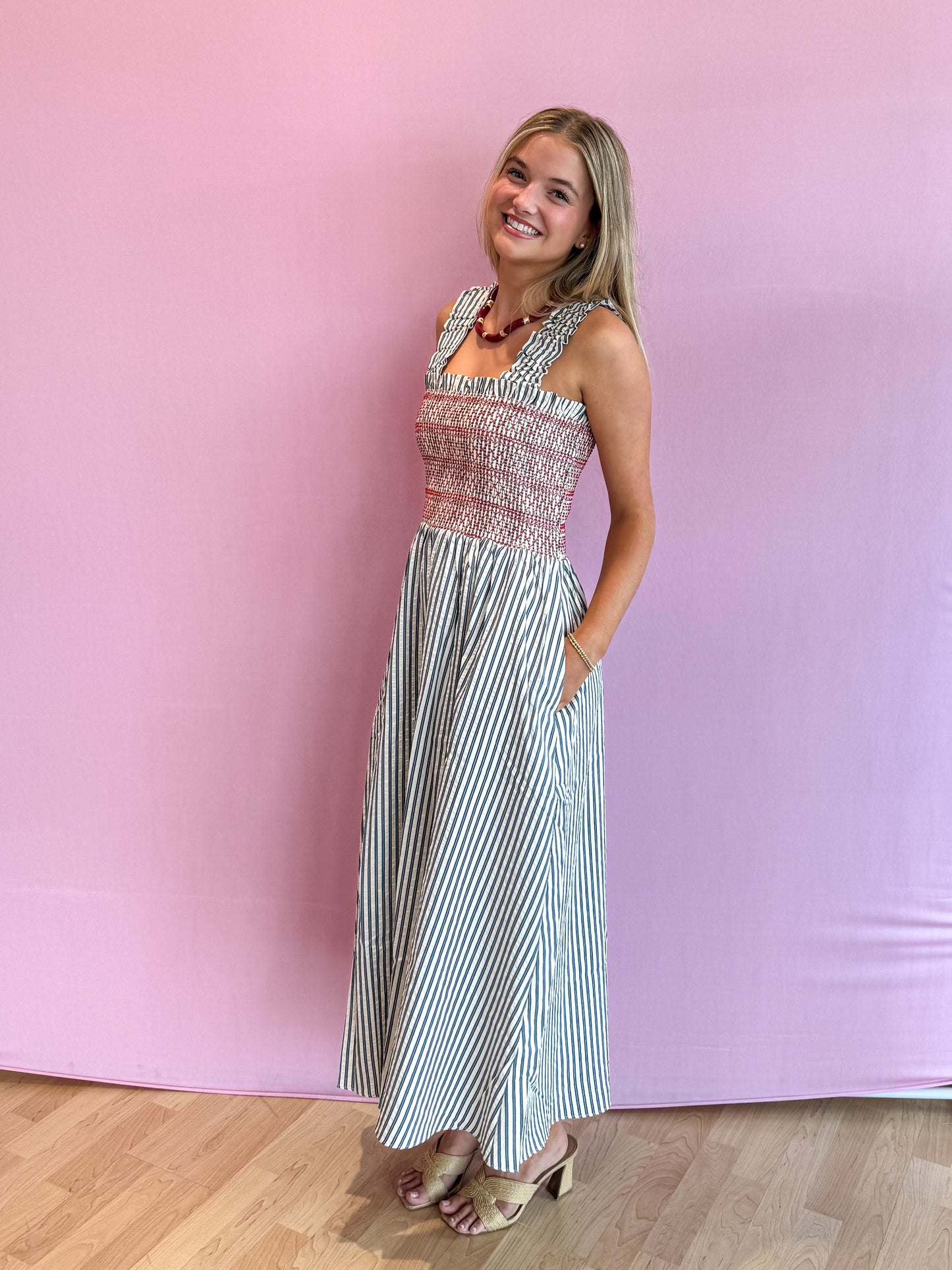 Betsy Blue Stripe Sundress