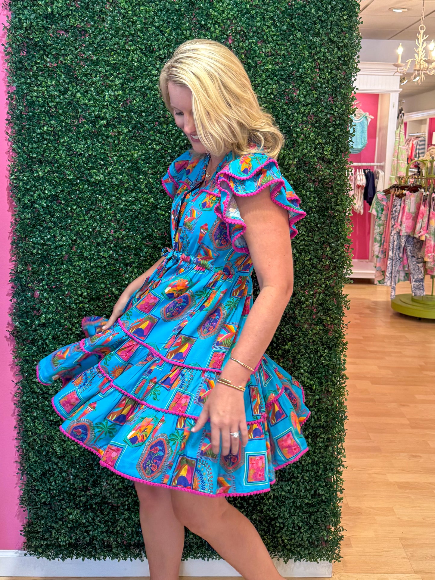 Abby Mini Dress Turquoise