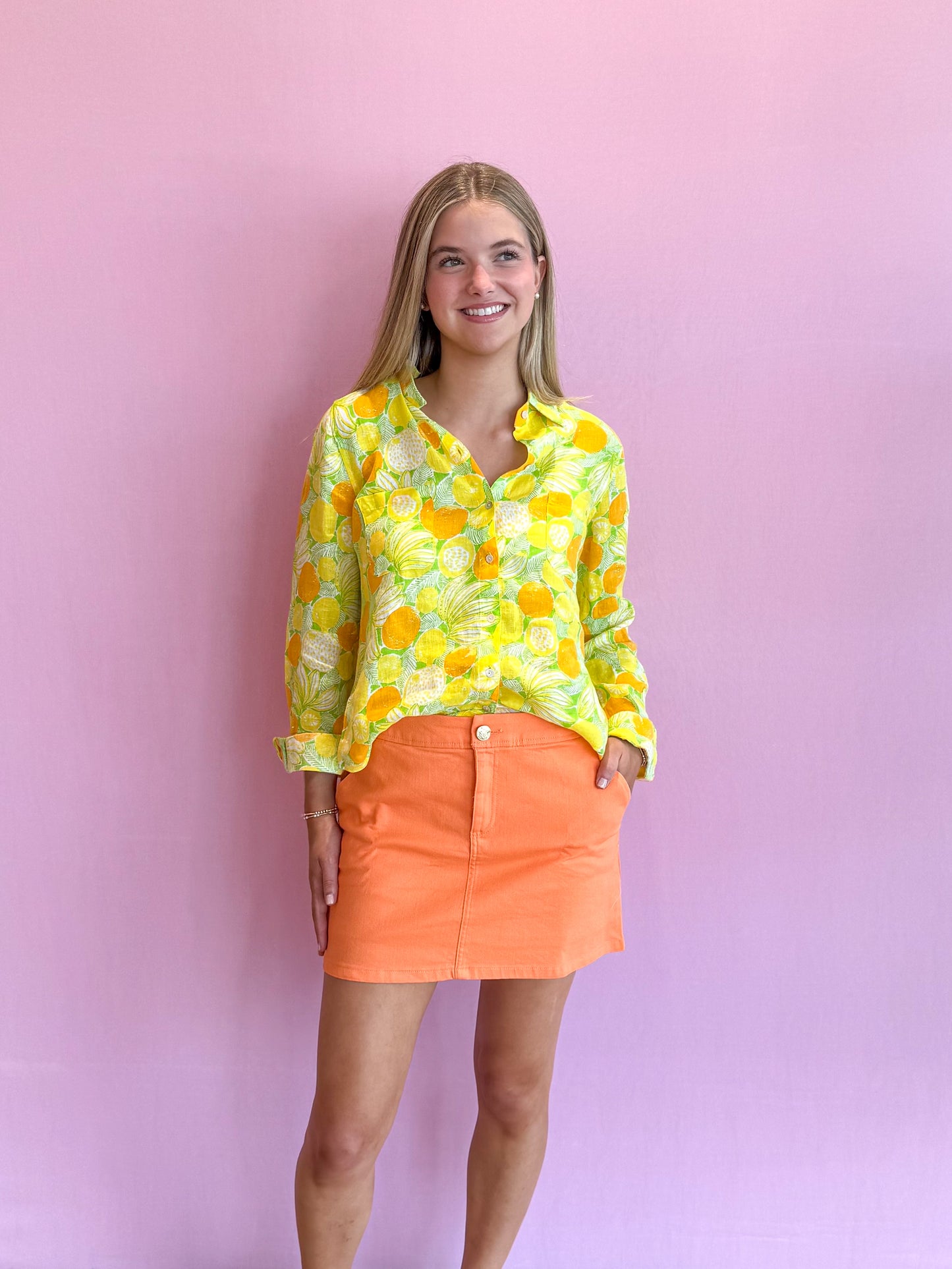 Colette Denim Skort Sunset Orange