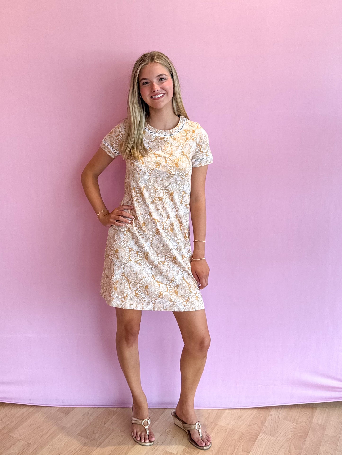 Cody Short Sleeve Dress Iced Latte Lil Jims Stuff