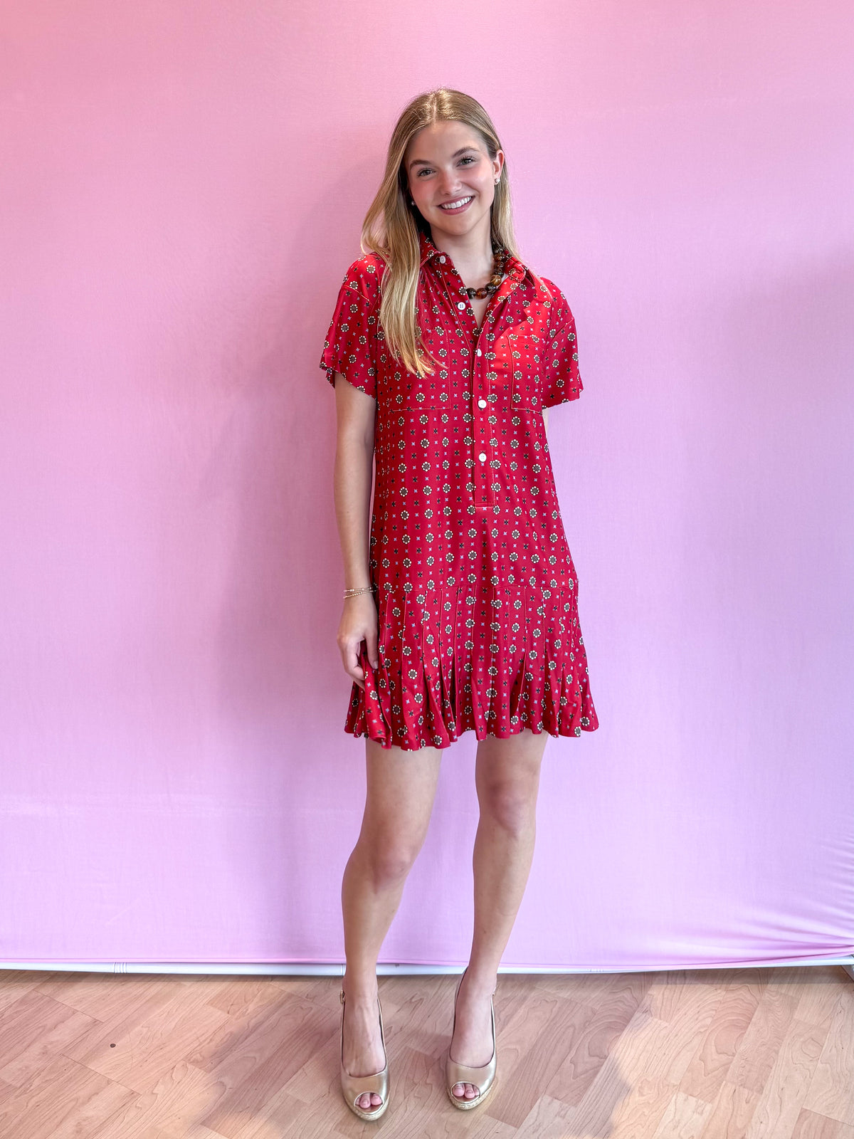 Aspen Dress Cherry Scarf Dot