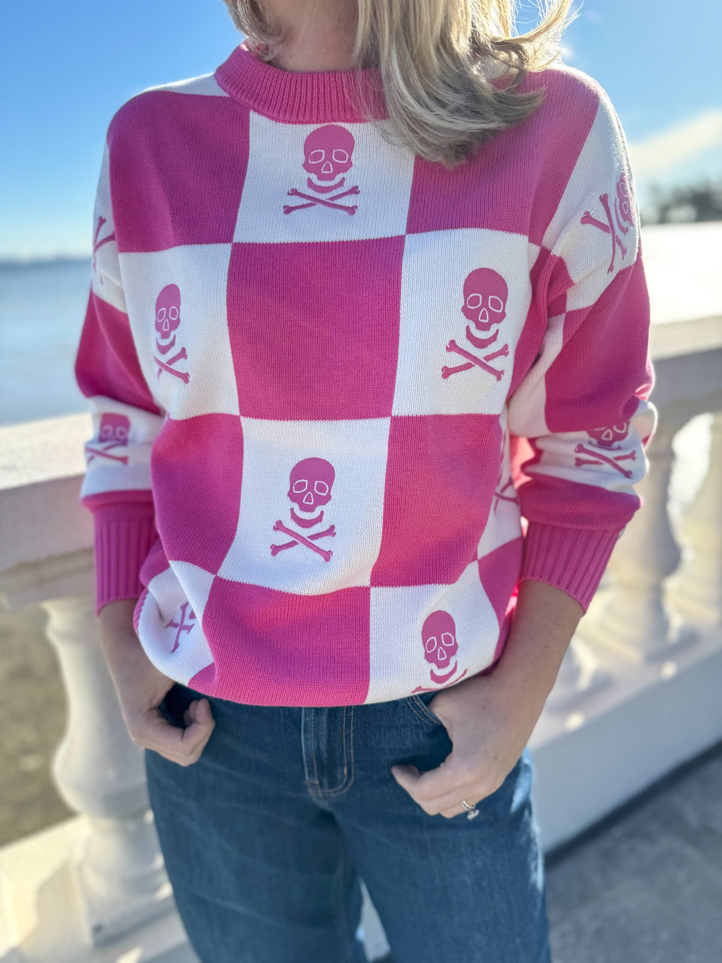 Checkered Skull Riley Crewneck