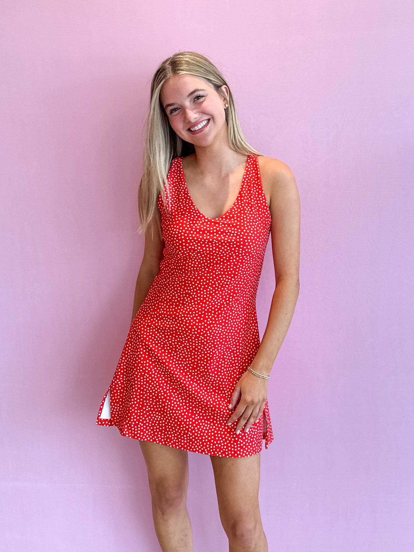 Campbell Dress Tomato Dot