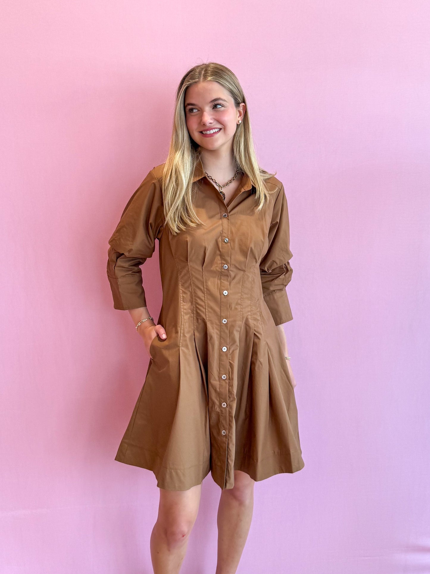 Camila Mini Shirt Dress Camel