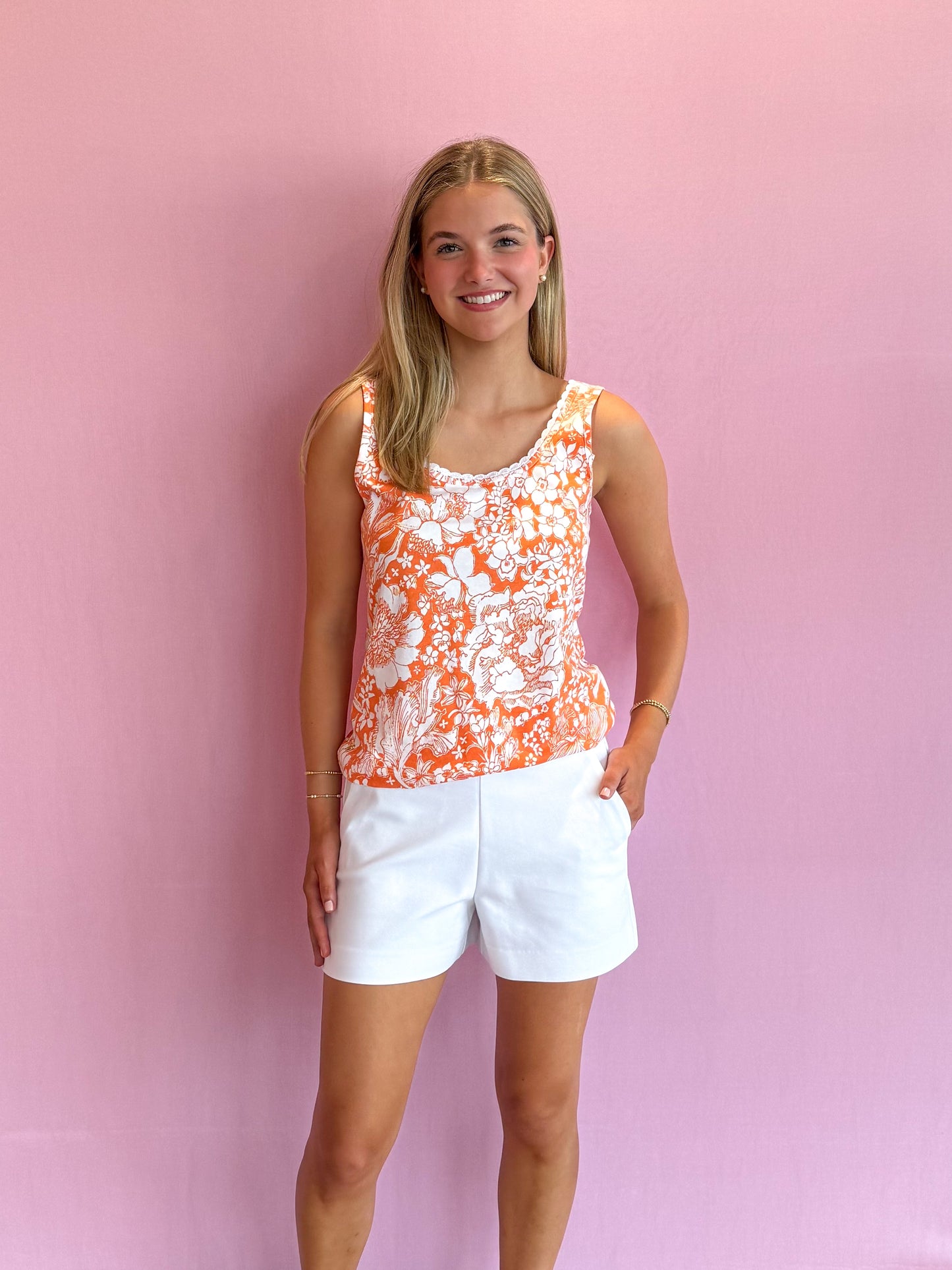 Gabbie Crochet Trimmed Knit Top Budding Romance